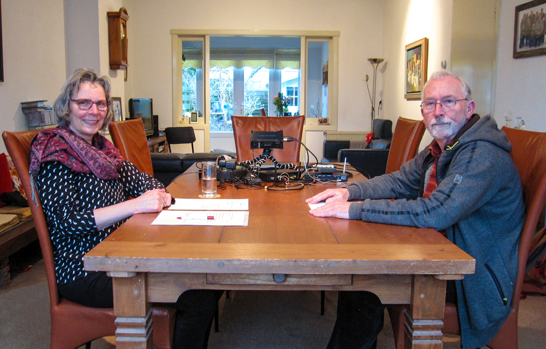 Sjaak en Marianne na interview
